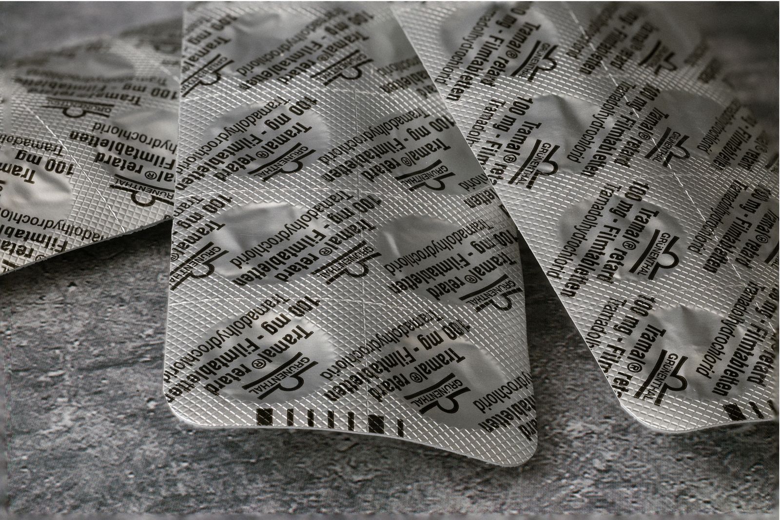 Strip of Tramadol 50mg capsules with prescription pad